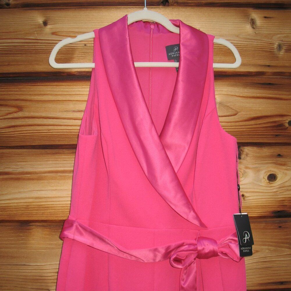 NWT Adrianna Papell Tuxedo Jumpsuit Size 10 - Picture 7 of 13
